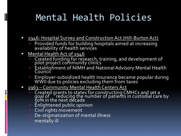 Mental policies illness